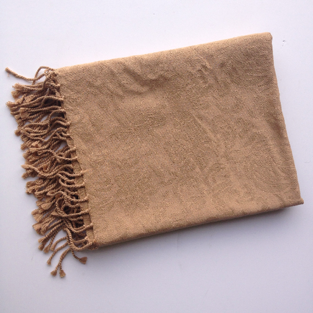 BLANKET (Throw), Tan Damask